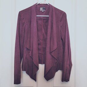 Kut From the Kloth Purple Faux Suede Drape Front Jacket
